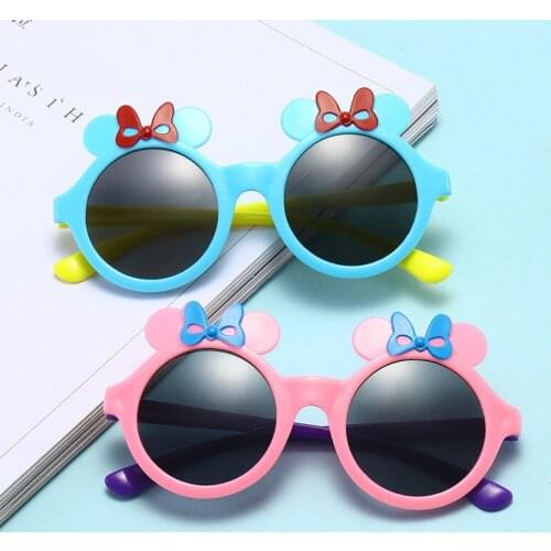 Minnie Stereo ear Childrens sunglasses lovely Bow Sunglasses Children birthday party Decorative glasses Net Red Photo props