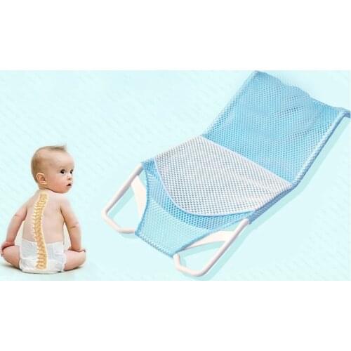 Home Comfortable Easily Installed Double Layer Accessories Soft PP Shower Seat Mesh Portable Washable Baby Bath Net Cross Shaped