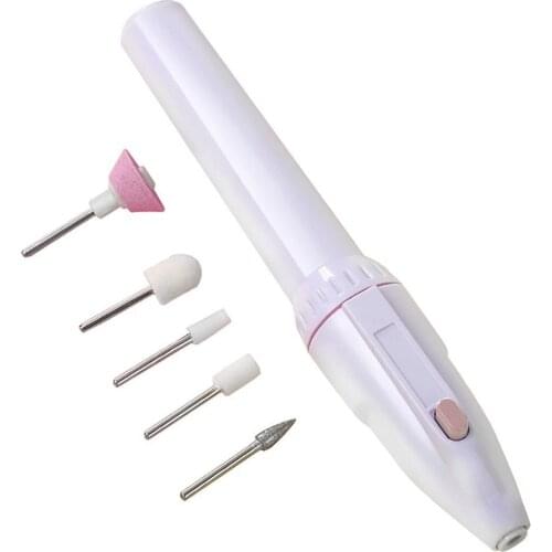 Electric Sander With 5 Nail Polish Heads Plastic Portable Simple Nail Model Tools Mini Nail Polish Tester 1 Set