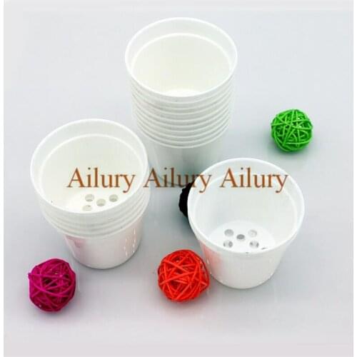 20pcs,diameter 6.5cm,Small white pot,black round pot,Plastic pot.Seedling transplanting seedling pot Multi-meat flowerpot