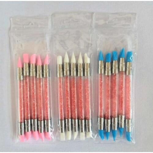 Nail Tools New Hollow Engraving Embossing Pen Nail Gel Pen Clay Tools 5Pcs/lot