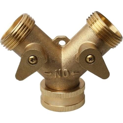 Brass Manifold 3/4" Tap Splitter Brass Manifold Double-Way Y Water Separator Y9UA