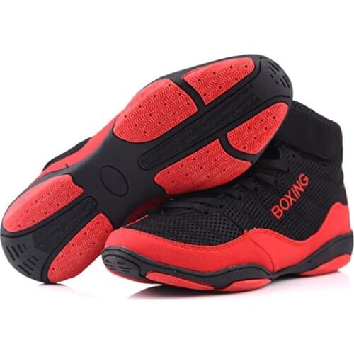 Men Professional Boxing Wrestling Combat Weight Lifting Shoes Male Soft Breathable Wearable Boxing Training Fighting Shoes