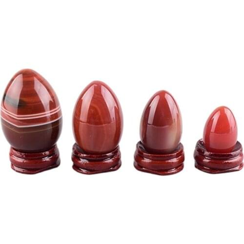 Natural Red Agate Yoni Egg Big 4 Pcs Set Undrill Stone Quartz Massage Ball Kegel Exercise Women Vagina Pelvic Muscle Care Tool