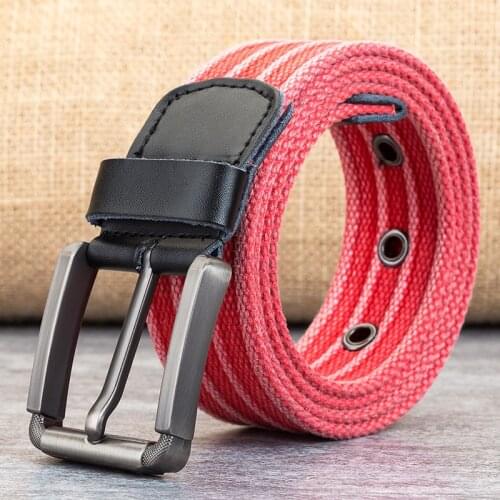 New Canvas Waistband Men Pin Buckle Braided Belt designer belts men high quality mens belt