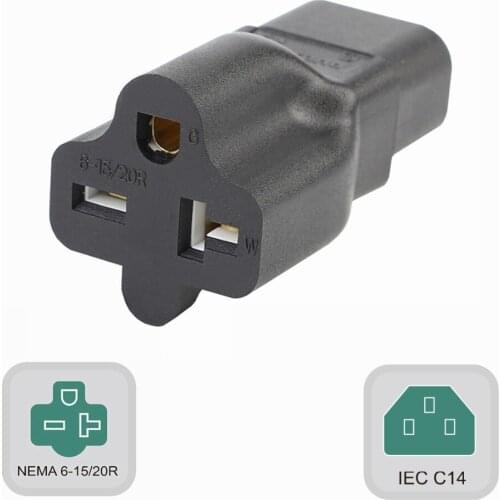 IEC320 C14 TO 6-15R,IEC 320 C14 Male Plug to Nema 6-15R/20R Comb AC Power Adapter, IEC320 C14 TO 6-20R AC Connector