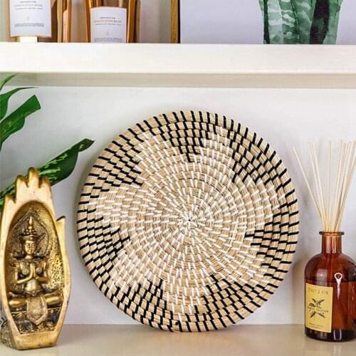 Handmade Wall Basket Decor Woven Basket Wall Decor Boho Home Decor Hanging Wall Decor for Home Kitchen Living Room