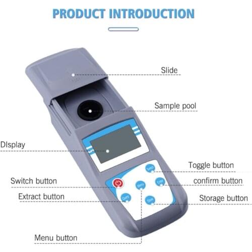 Portable Turbidimeter Microcomputer 90° Scattered Light Sliding Cover LED Display 0 to 200 NTU 0.1 NTU ZD-2A