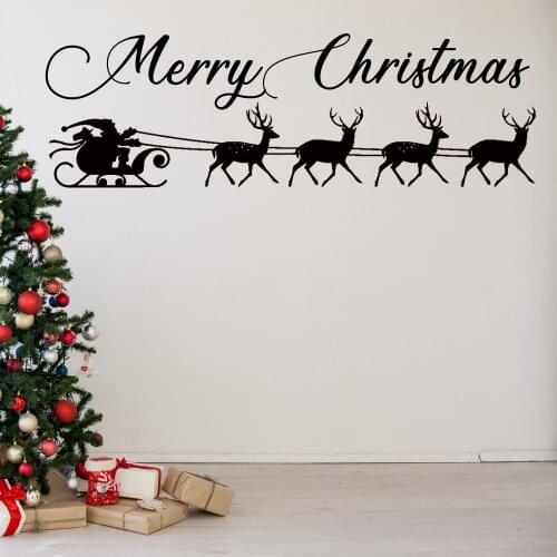 Merry Christmas Flying Santa Wall Sticker Decal Christmas Sticker Home Livingroom Wall Art Decoration A0068386