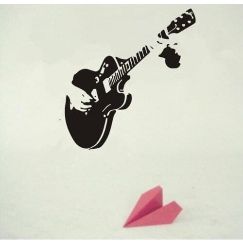 Removable Guitar wall stickers Creative personality Vinyl Sticker For Glass Living Room home Festival Decoration