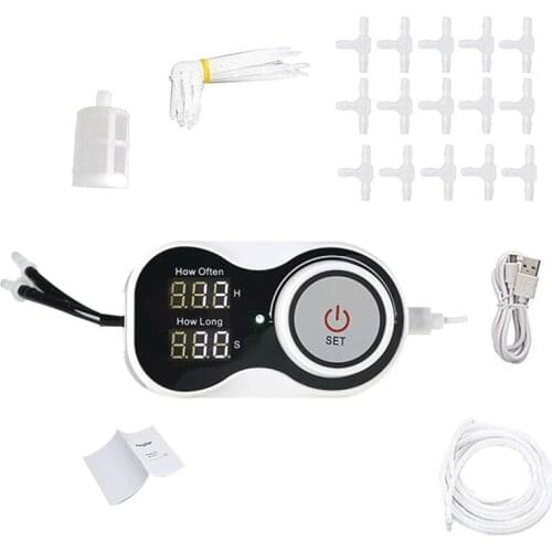 Drip Irrigation System Automatic Timer Watering Device Garden Water Pump Controller For Potted Plant Flower-ABUX