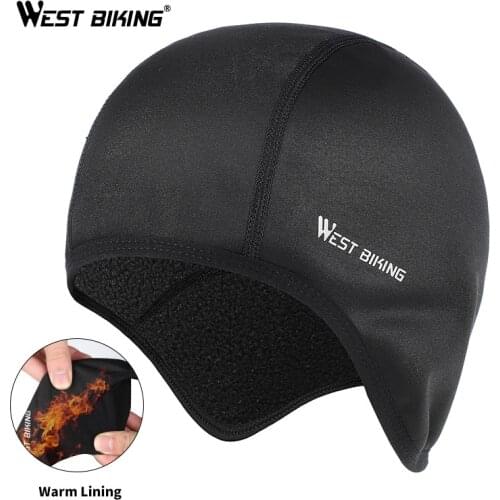 WEST BIKING Cycling Cap Man Woman Winter Outdoor Running Skiing Fleece Warm Bandana Hat MTB Bike Helmet Liner Sports Headwear