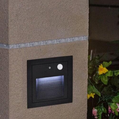 BEIAIDI 3W Waterproof LED Step Stair Light With Motion Sensor Outdoor Embedded Corner Lamp Footlight Villa Staircase Step Light