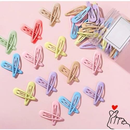 20PCS Candy Color Hairpins For Girls Cartoon Paint Bright Surface BB Clip Children Sweet Barrettes Headdress Hair Accessories