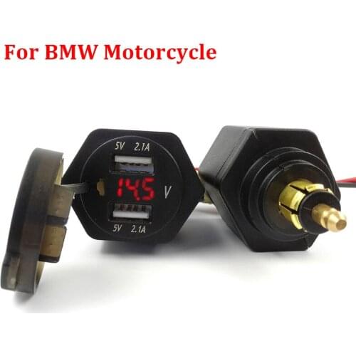 5V 4.2A Voltage LED Display Dual USB Motorcycle Charger For BMW F800GS F650GS F700GS R1200GS R1200RT Cigarette Lighter Adapter