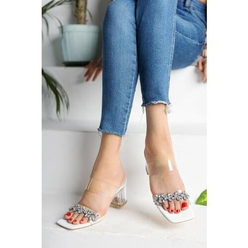 Clear Cubic Zirconia Women Heels Shoes