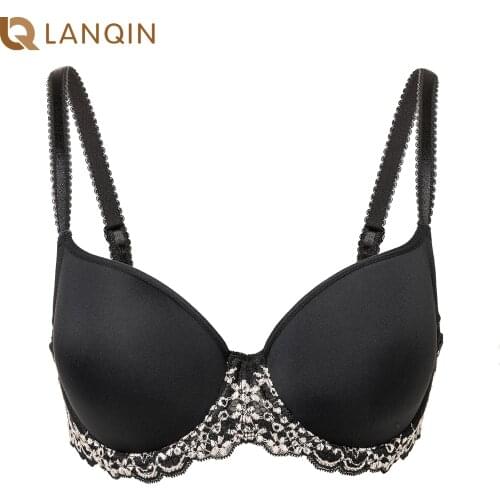 Womens Plus Size Seamless Full Figure Support Slightly Padded Underwire Contour Lace T-shirt Bra