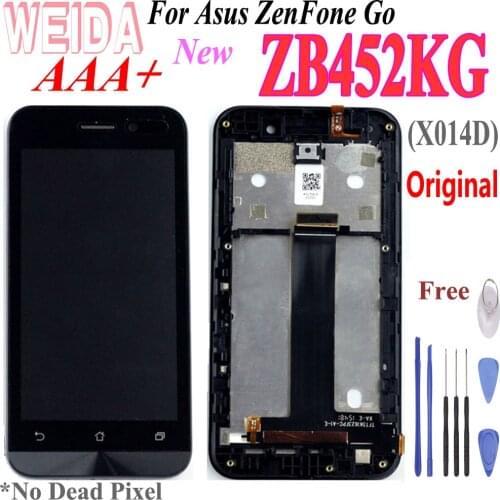 Original 4.5'' LCD for Asus ZenFone Go ZB452KG X014D LCD Display Touch Screen Digitizer Assembly with Frame For ZB452KG lcd Tool