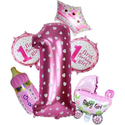 1fist Birthday Balloons Set Party Foil Helium Balloon for Baby Shower Boy Girl First Birthday Decoration Globo Party Supplies