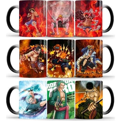 1Pcs 350ml New Anime One Piece Ceramic Milk Coffee Cup Cold Hot Water Changed Mug Novelty Birthday Gift for Friends Children