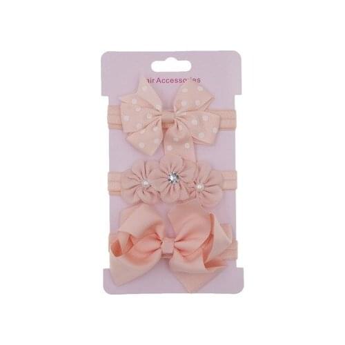 3Pcs Baby Headband Headgear Set Girls Beibei Bow Hairband Toddler Baby Head Flower Headband Hair Accessories Photography Props