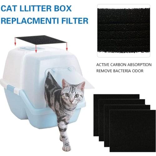 4/6Pcs Pet Cat Litter Box Filter Activated Carbon Deodorizing Pad Carbon Pack Deodorant Charcoal Filter For Pet Toilet Trash Box