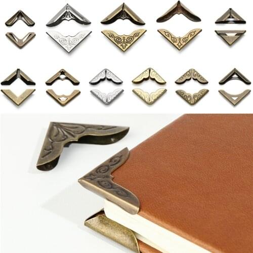 4Pcs Metal Retro Book Corners Protector Scrapbooking Photo Albums Scrapbook Corner Protector Cover Menus DIY Home Handamde Tools