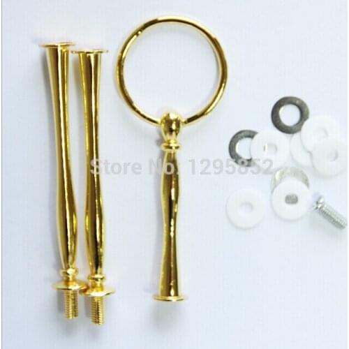 50 sets/ bag.4 color 3 Tier Cake Plate Stand Centre Handle Rods Cake Plate fitting with Strong Circle Design