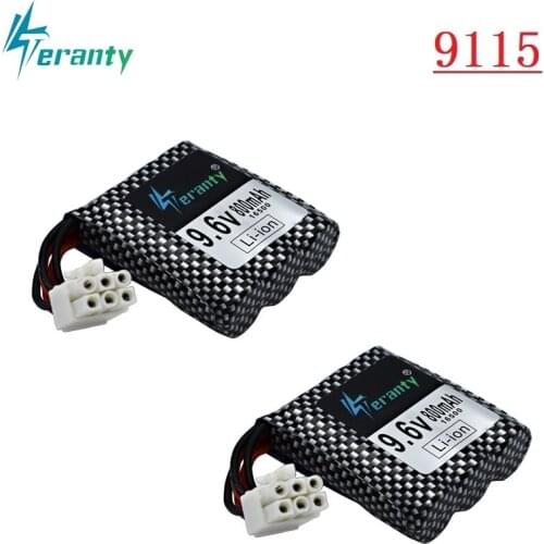 9.6v Li-ion Battery for 9115 9116 S911 S912 RC Car Truck Spare Upgrade 800mah 9.6V Rechargeable battery for RC toys Car 6P Plug