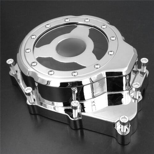 Aftermarket free shipping motorcycle parts Billet Engine Stator cover see through for Yamaha YZF-R6 2006-2013 CHROME left side