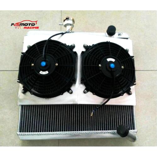 Alloy Aluminum Radiator + Shroud For Jaguar S2 E-TYPE Jaguar S2 E-TYPE/NEW Jaguar S2 E-TYPE 4.2L 1968 1969 1970 Manual MT