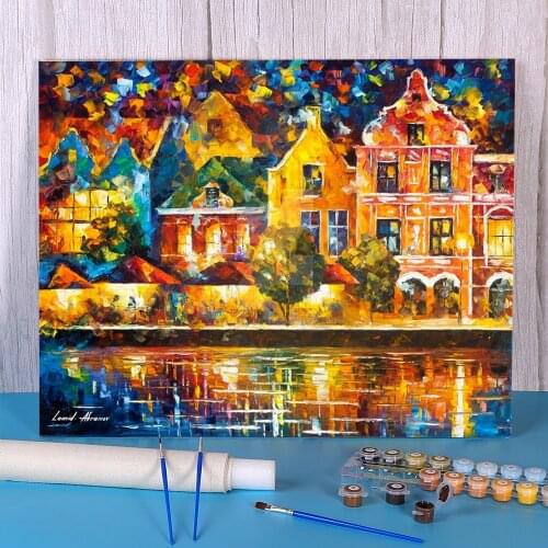 Amsterdam My Dreams DIY Paint By Numbers Set Oil Paints 50*70 Picture By Numbers Photo Home Decor Adults Handicraft Drawing
