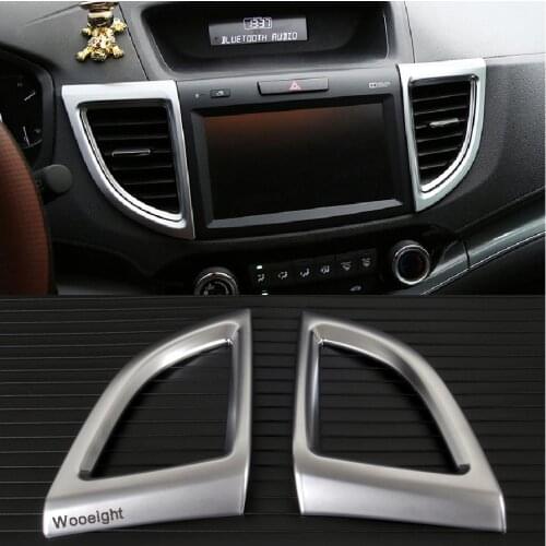 Car Accessories 2pcs ABS Chrome Matte Front Central AC Air Vent Outlet Frame Cover Decoration For Honda CR-V 2012 2013 2014 2016