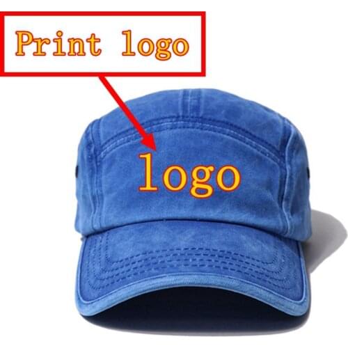 Print Logo Ad Five Slices Dad Hat Solid Color Summer Sun Protection Adjustable Hip Hop Custom Logo Snapback Baseball Cap
