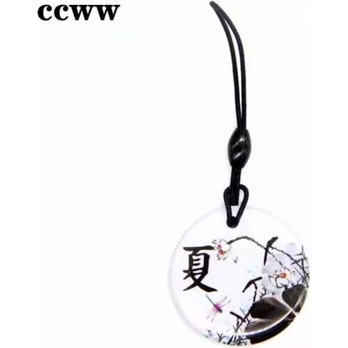 Summer Pattern S50 1K 13.56MHz UID Keyfob Changeable Rewritable IC NFC RFID Dropping Glue Keychain Key Tag Card