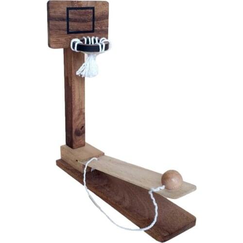 Wooden Desktop Basketball Ring Game Toy Family Ring Tossing Game