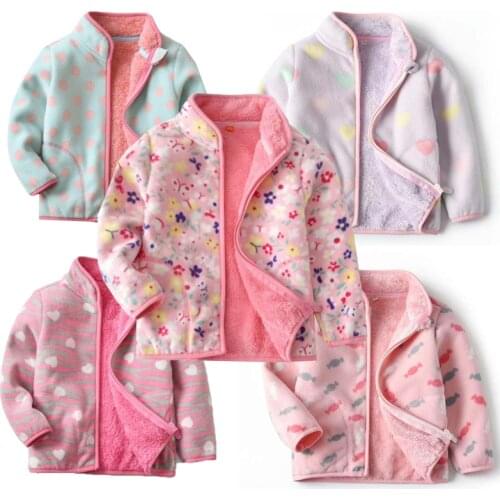 Jumping Meters New Girls Outwears Fleece for Winter Autumn Baby Jackets Coats Flowers Kids Girls Jacket