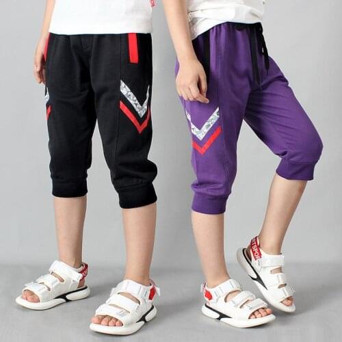 Kids sports cropped pants summer new cotton childrens clothing big children casual girls baby boys clothes