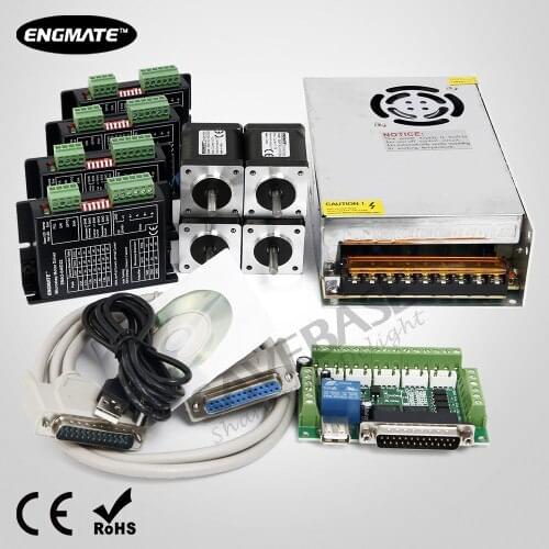 DIY CNC Mill Kit 4 Axis 62oz-in Nema14 Motor EMA2-040D22 Digital Stepper Driver