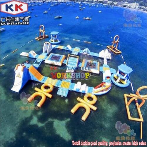 European Standard Strong 0.9mm PVC Customized Inflatable type Aqua park inflatable water adventure