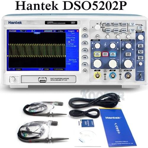 Digital Oscilloscope 200MHz Hantek DSO5202P bandwidth 2 Channels PC USB LCD Portable Osciloscopio Portatil Electrical Tools