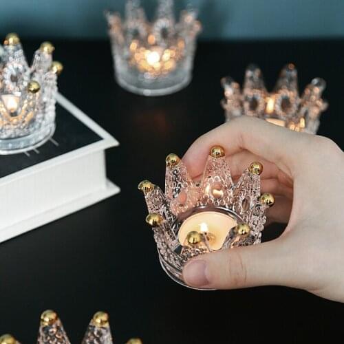 Crystal Candlestick Candle Decoration Cup Crown Glass Candle Cup
