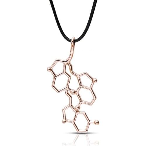Pendant Necklace Rose Gold Temperament Honeycomb Chemical Element Geometric Necklace For Women To Create Fashion Jewelry