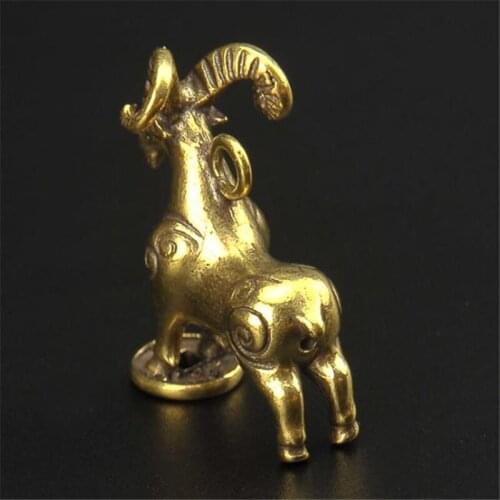 Fashion Casting Metal Sheep Retro Ornaments Gifts 3D Figurine Mini Animal Collect Home Office Room Desktop Decoration Sculpture