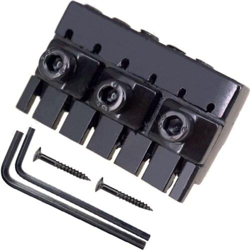 A Set Black Guitar Locking Nut For Headless Electric Guitar Accessories Parts Musical Instrument