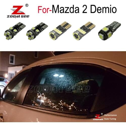 11pc Error free LED plate lamp + interior mirror map lights kit + Backup Reverse Bulb for Mazda for Demio DJ for Mazda 2 (2014+)