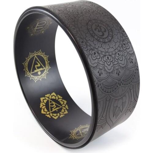Printed Yoga Wheel Pilates Circle Natural Rubber Anti-slip Wheel Fitness Equipment Roller Wheel Back Training Ring