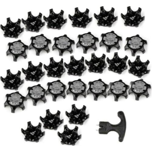 New-30Pcs Golf Shoe Spikes Removal Tool Black Clamp Cleats Studs Replacement Plastic Comfort Durability with Removal Tool