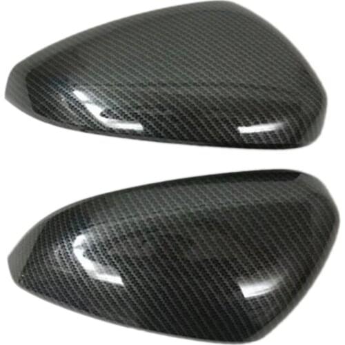 New Carbon Fiber Style Chrome Rearview Door Mirror Cover Trim For Peugeot 5008 2017 2018
