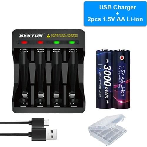 New 1.5V Rechargeable AA Battery 3000mWh Lithium-ion Batteries For Clock Toys Flashlight Remote Control Camera battery AA 1.5V